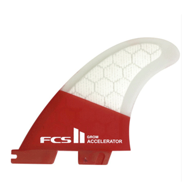 FCS II Red White Clear Accelerator PC Thruster Fins - Jungle Surf Store - Bali Indonesia