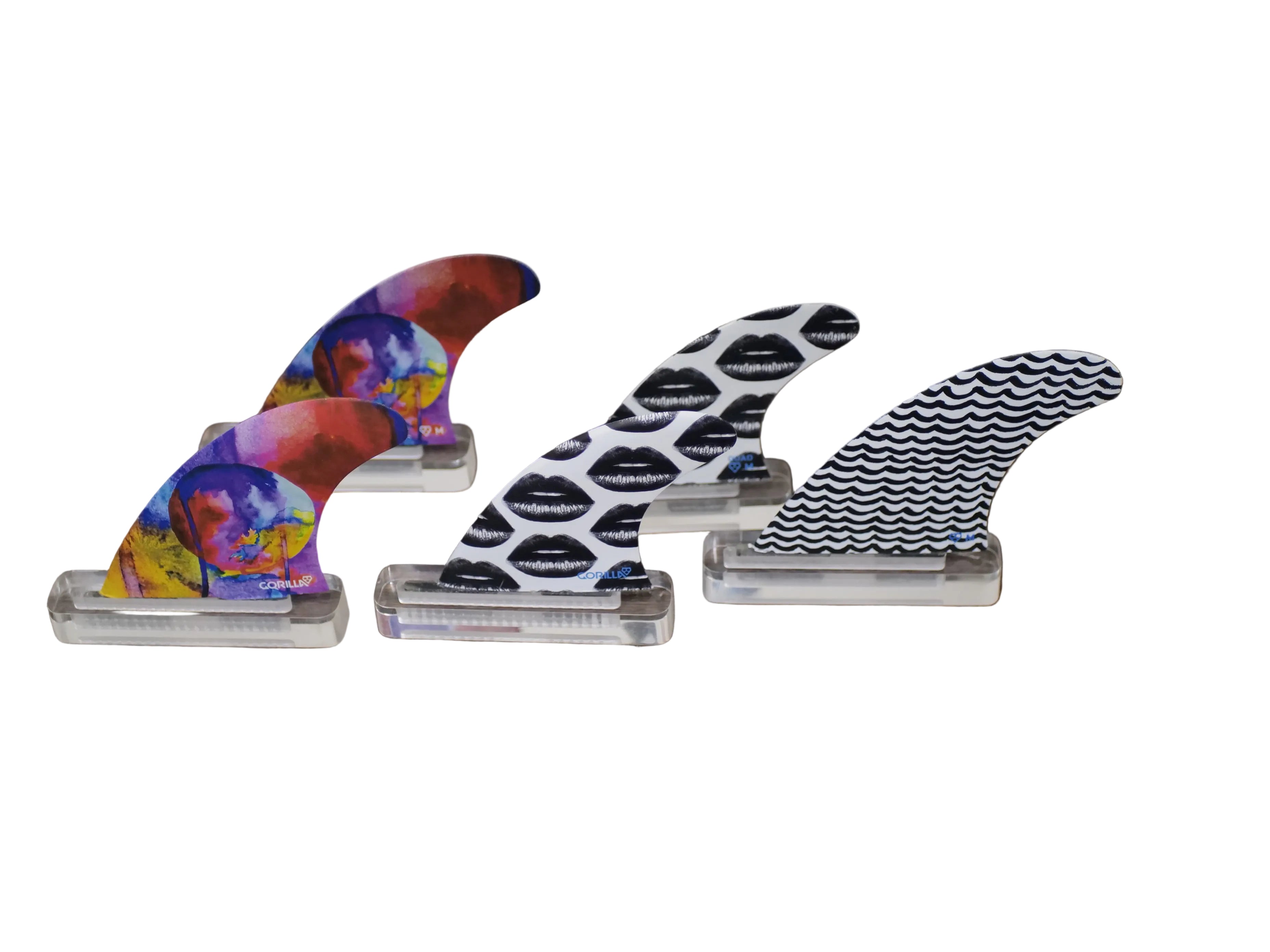 Gorilla FCS II Eat Sleep Wave Repeat Medium Tri-Quad Fins — Jungle