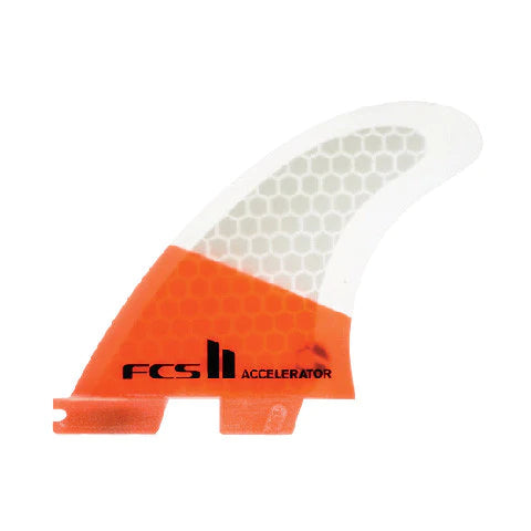 FCS II Orange White Clear Accelerator PC Thruster Fins - Jungle Surf Store - Bali Indonesia