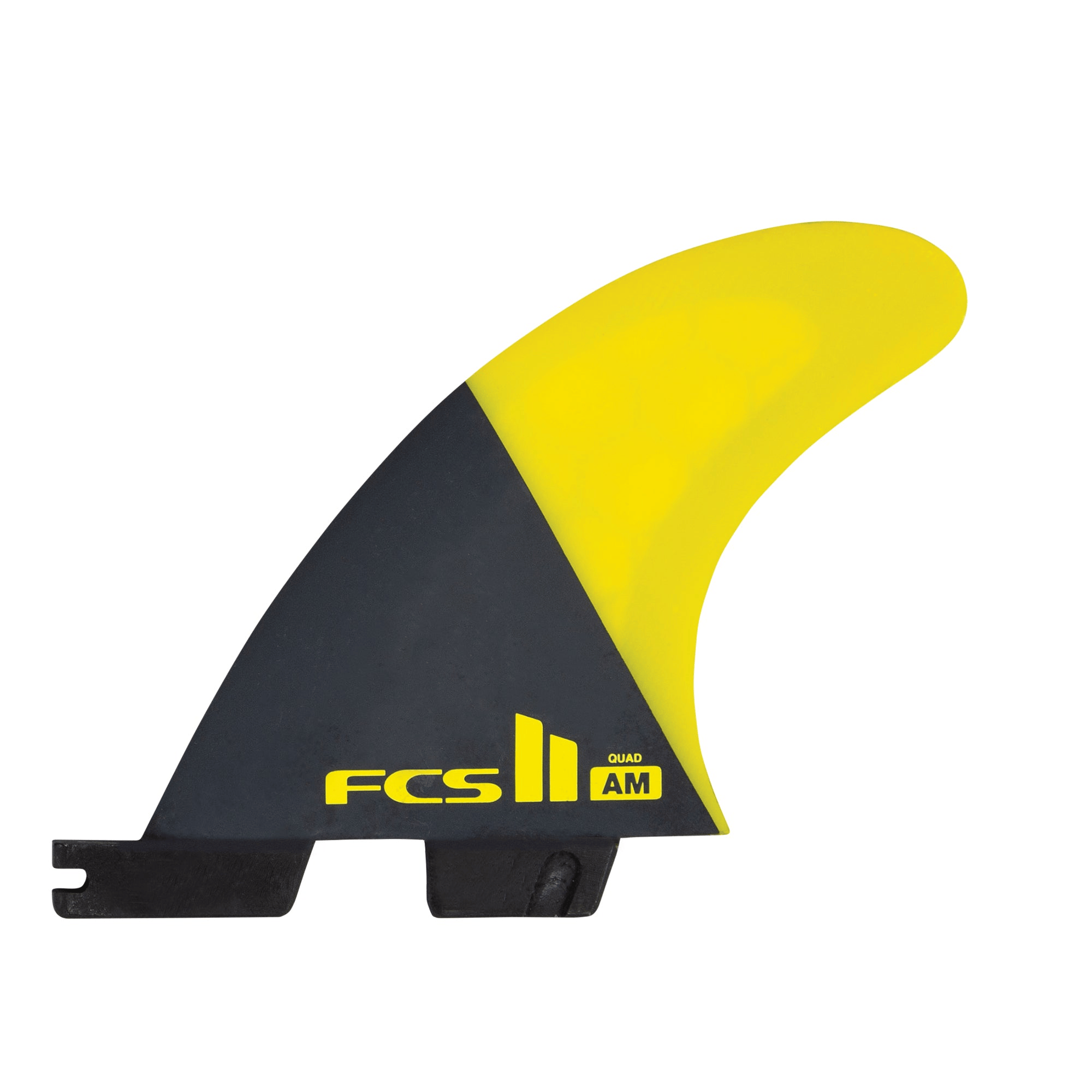 FCS II Black Yellow Logo Al Merrick PC Tri-Quad Fins Large - Jungle Surf Store - Bali - Indonesia