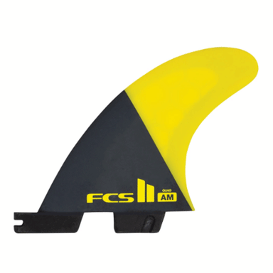 FCS II Black Yellow Logo Al Merrick PC Tri-Quad Fins Large - Jungle Surf Store - Bali - Indonesia