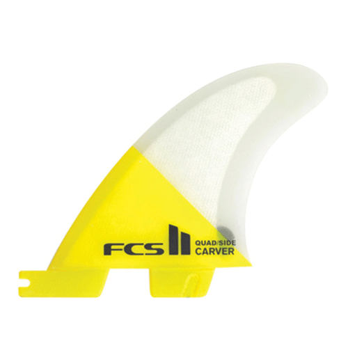 FCS II Yellow White Clear Carver PC Medium Quad Rear Fins - Jungle Surf Store - Bali Indonesia
