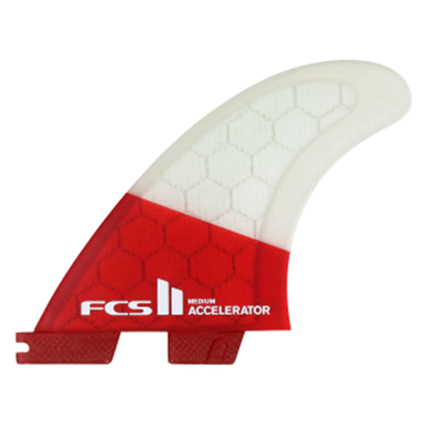 FCS II Red White Clear Accelerator PC Thruster Fins - Jungle Surf Store - Bali Indonesia
