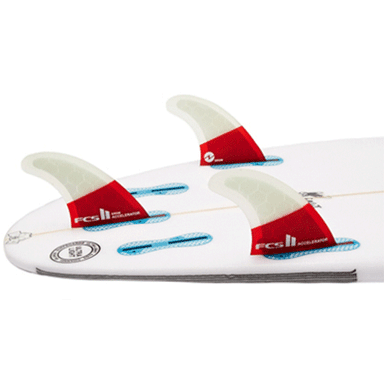 FCS II Red White Clear Accelerator PC Thruster Fins - Jungle Surf Store - Bali Indonesia