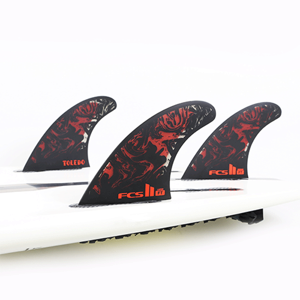 FCS II Filipe Toledo Thruster Fins Black Red in Board - Jungle Surf Store - Bali - Indonesia