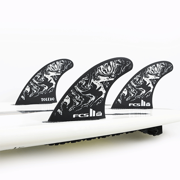 FCS II Filipe Toledo Thruster Fins Black White in Board - Jungle Surf Store - Bali - Indonesia