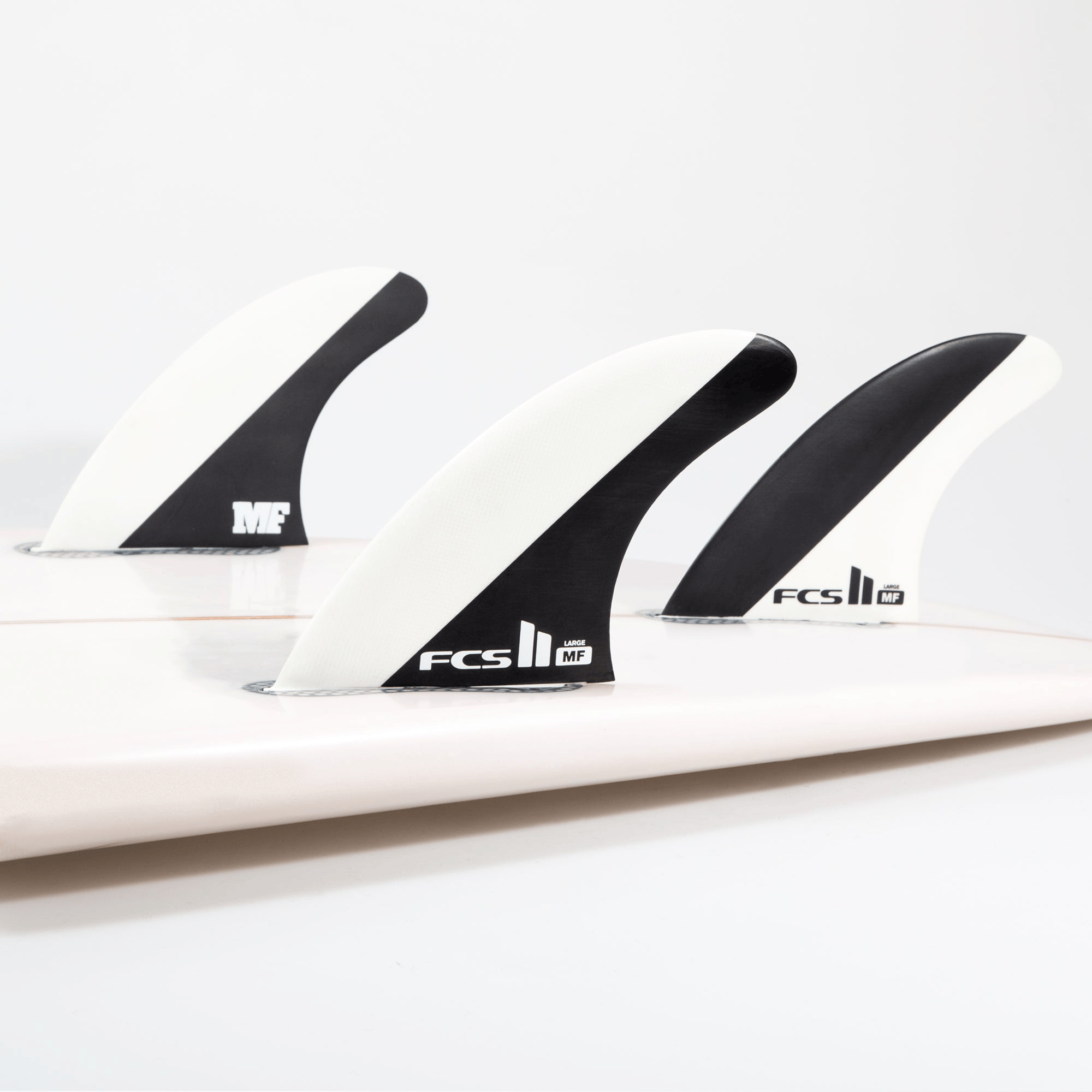 FCS II Mick Fanning Large Black White Thruster Fins - Jungle Surf Store - Bali - Indonesia